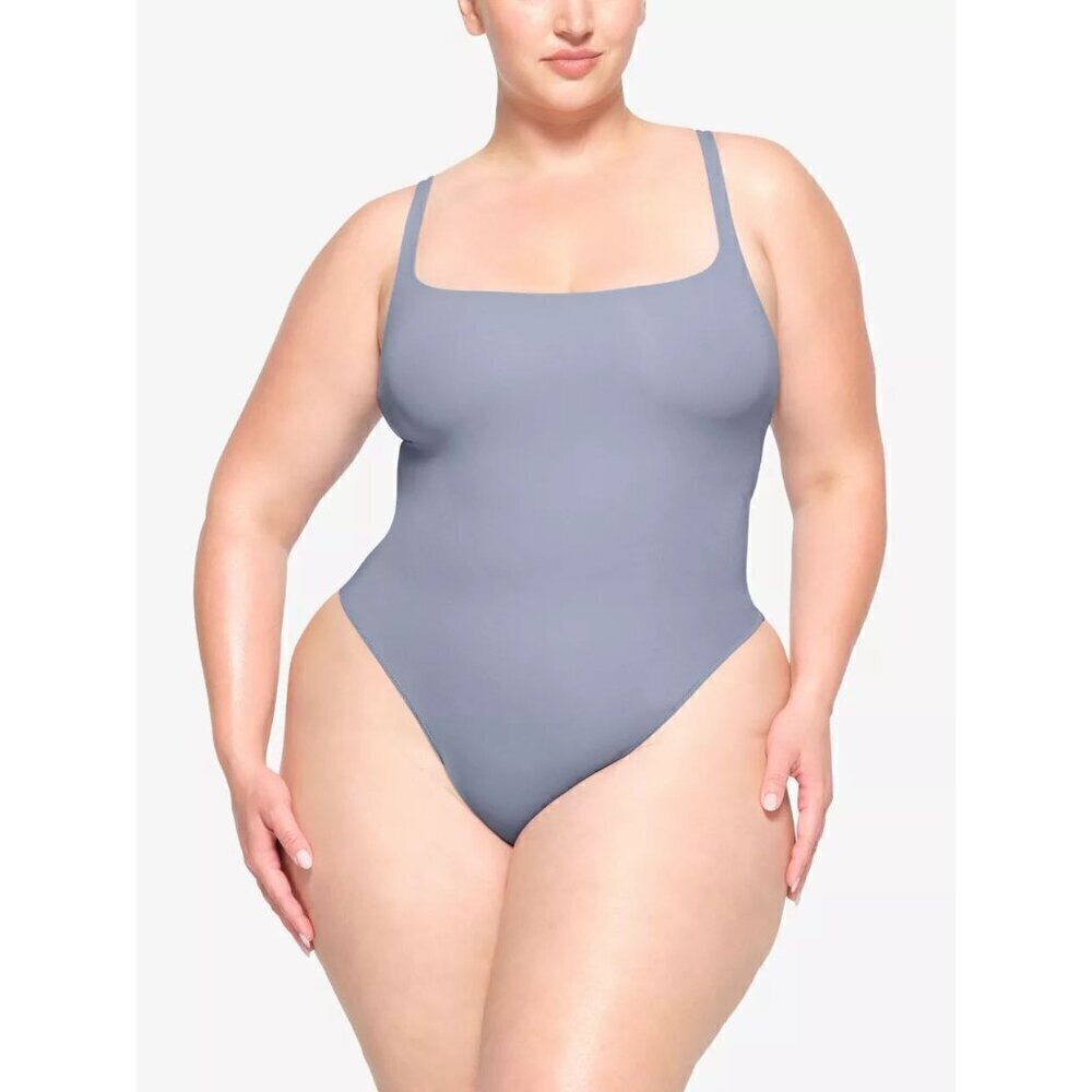 SKIMS Fits Everybody Square Neck Bodysuit in Slate Size 2X